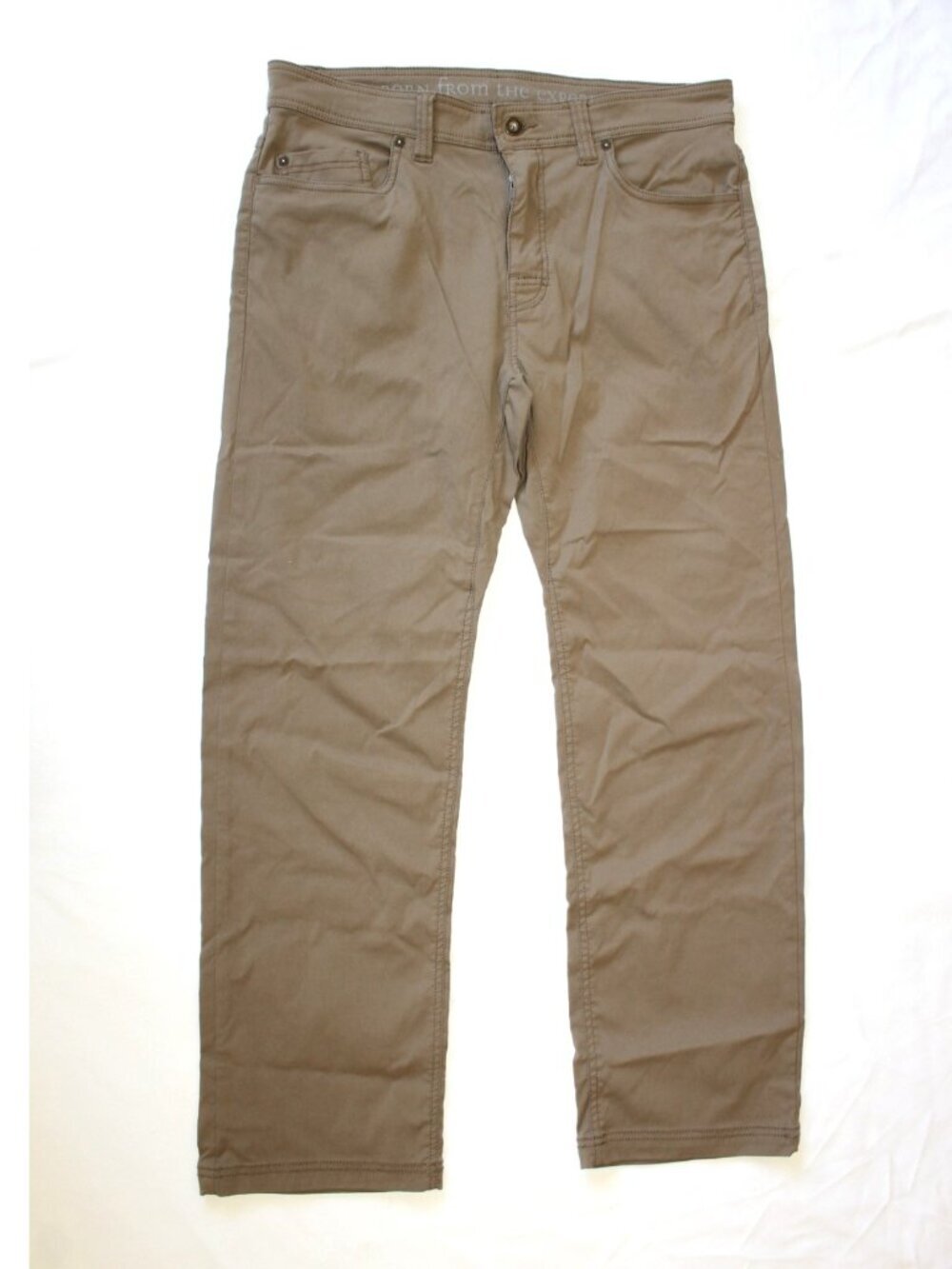 PRANA Breathe Men's Pants Size W34/L30 Brown Stretch Slim Fit Casual Outdoor